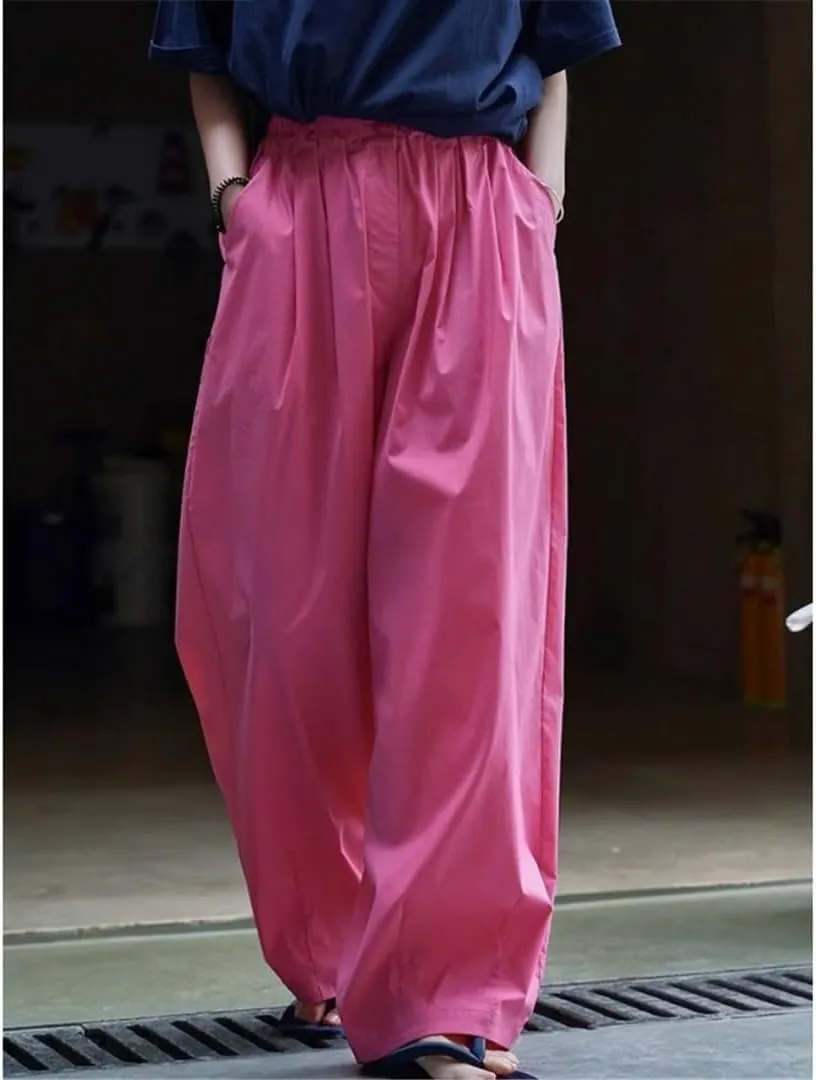 Fjnbbiot Hippie Cargo Pants Women Baggy Wide Leg Trousers Street Straight High Waist Joggers Pants
