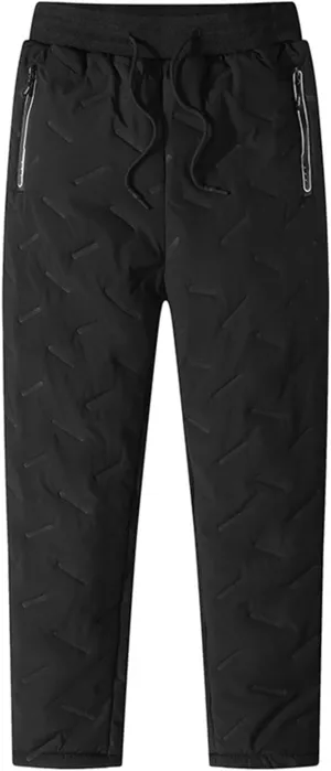 Fleece Lined Jogger Sweatpants, Winter Fleece Pants, Heavyweight Thermal Lounge Athletic Track Jogger Pants