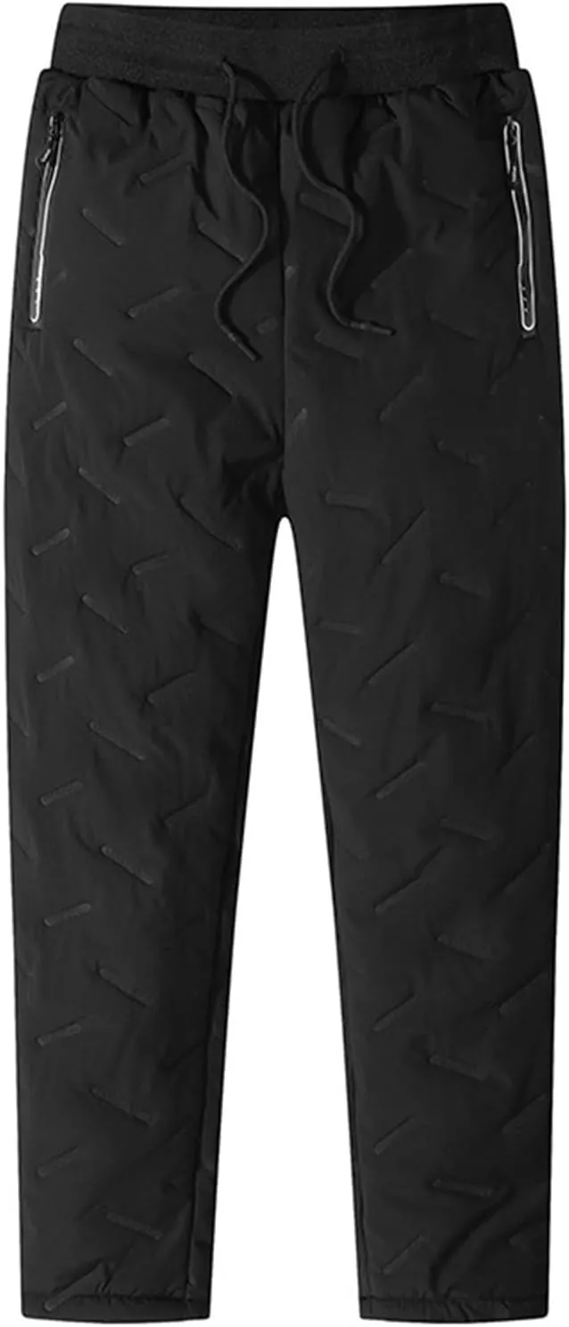 Fleece Lined Jogger Sweatpants, Winter Fleece Pants, Heavyweight Thermal Lounge Athletic Track Jogger Pants