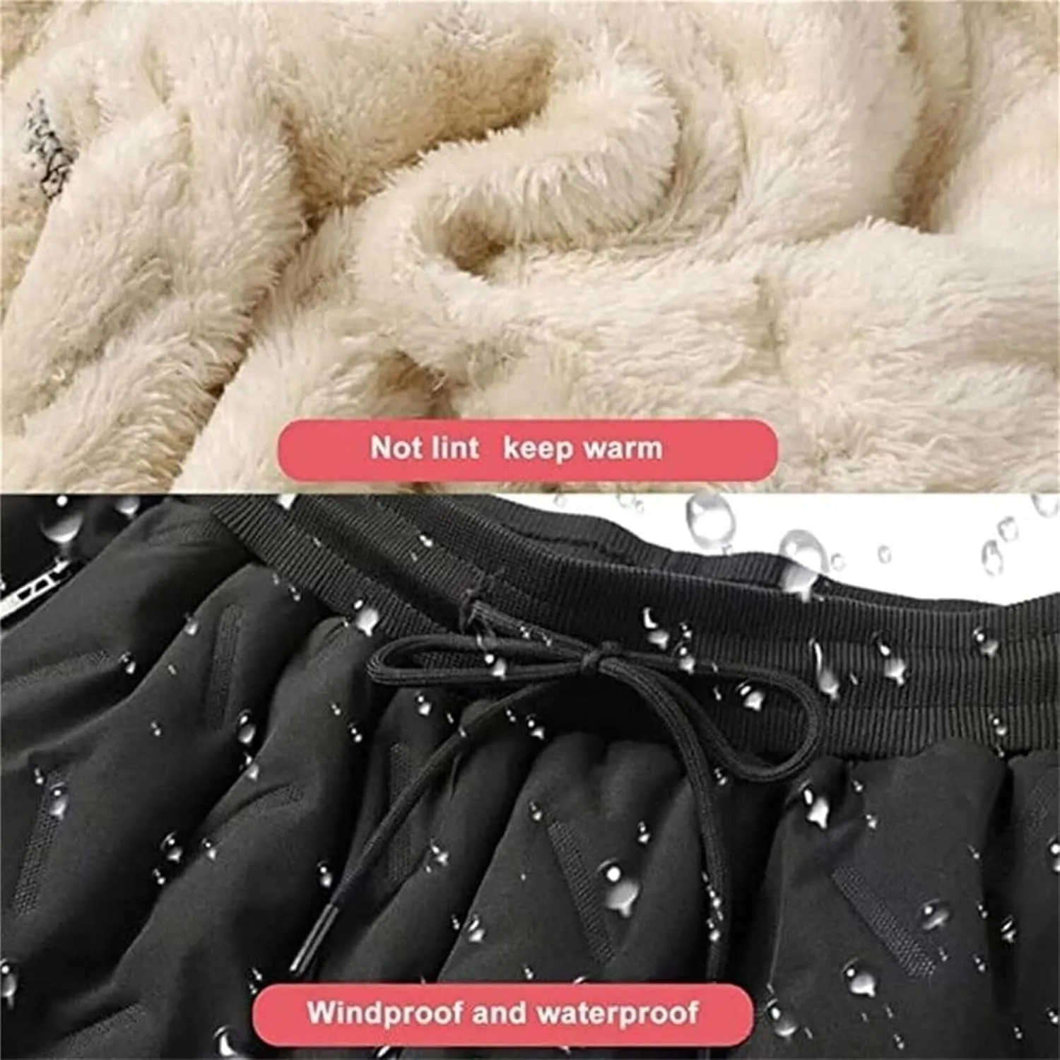 Fleece Lined Jogger Sweatpants, Winter Fleece Pants, Heavyweight Thermal Lounge Athletic Track Jogger Pants