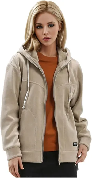 Full Zip Hoodies for Women Long Sleeve Sherpa Lined Lightweight Hooded Sweatshirts Outdoor Athletic Cardigan Jacket