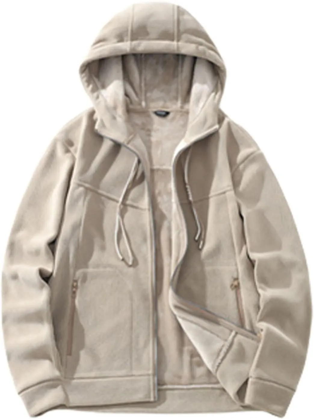 Full Zip Hoodies for Women Long Sleeve Sherpa Lined Lightweight Hooded Sweatshirts Outdoor Athletic Cardigan Jacket