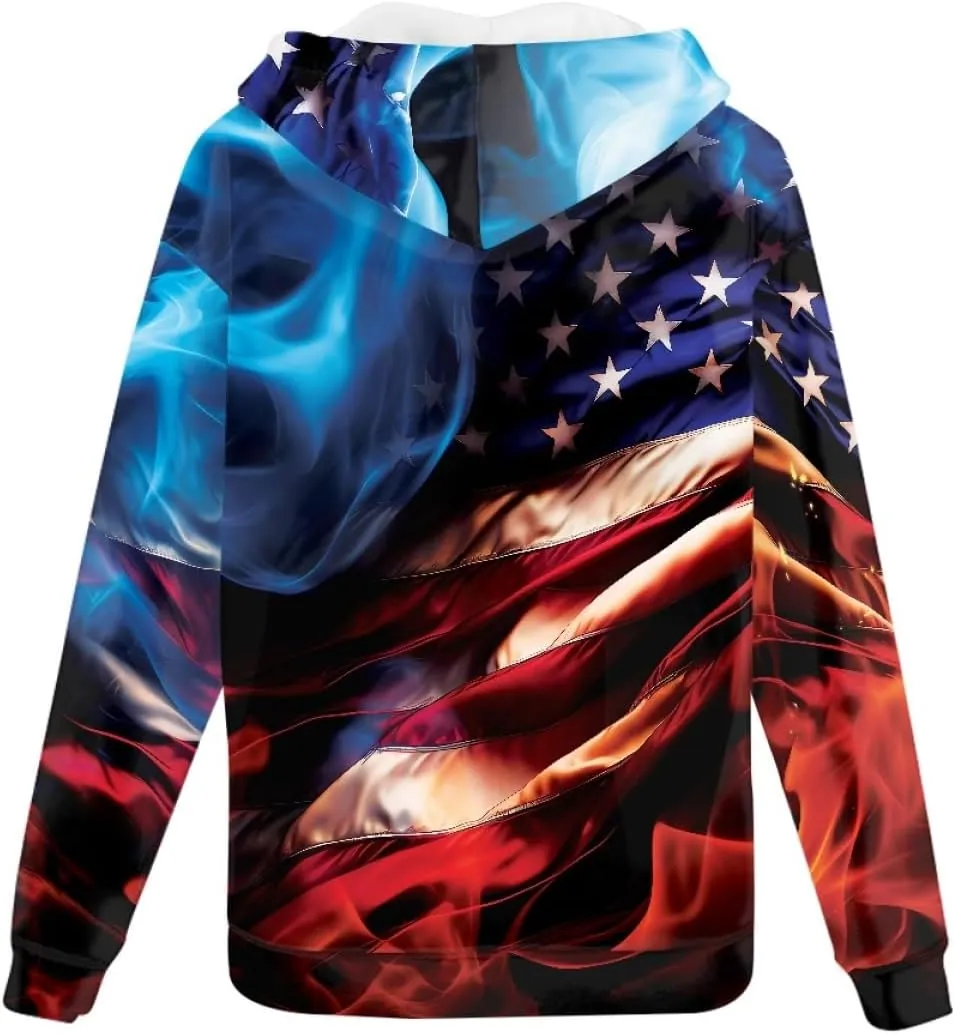 GLUDEAR Men Cool 3D Digital Print Full Zip Up Hoodie Jackets Pullover Hooded Sweatshirt