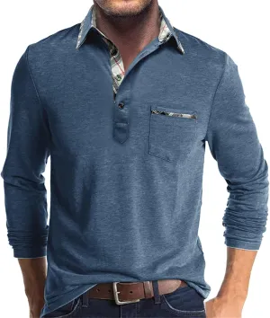 Golf Shirts for Men Long Sleeve Regular Fit Casual Golf Shirt Classic Athletic Quick Dry Performance Collared T-Shirts