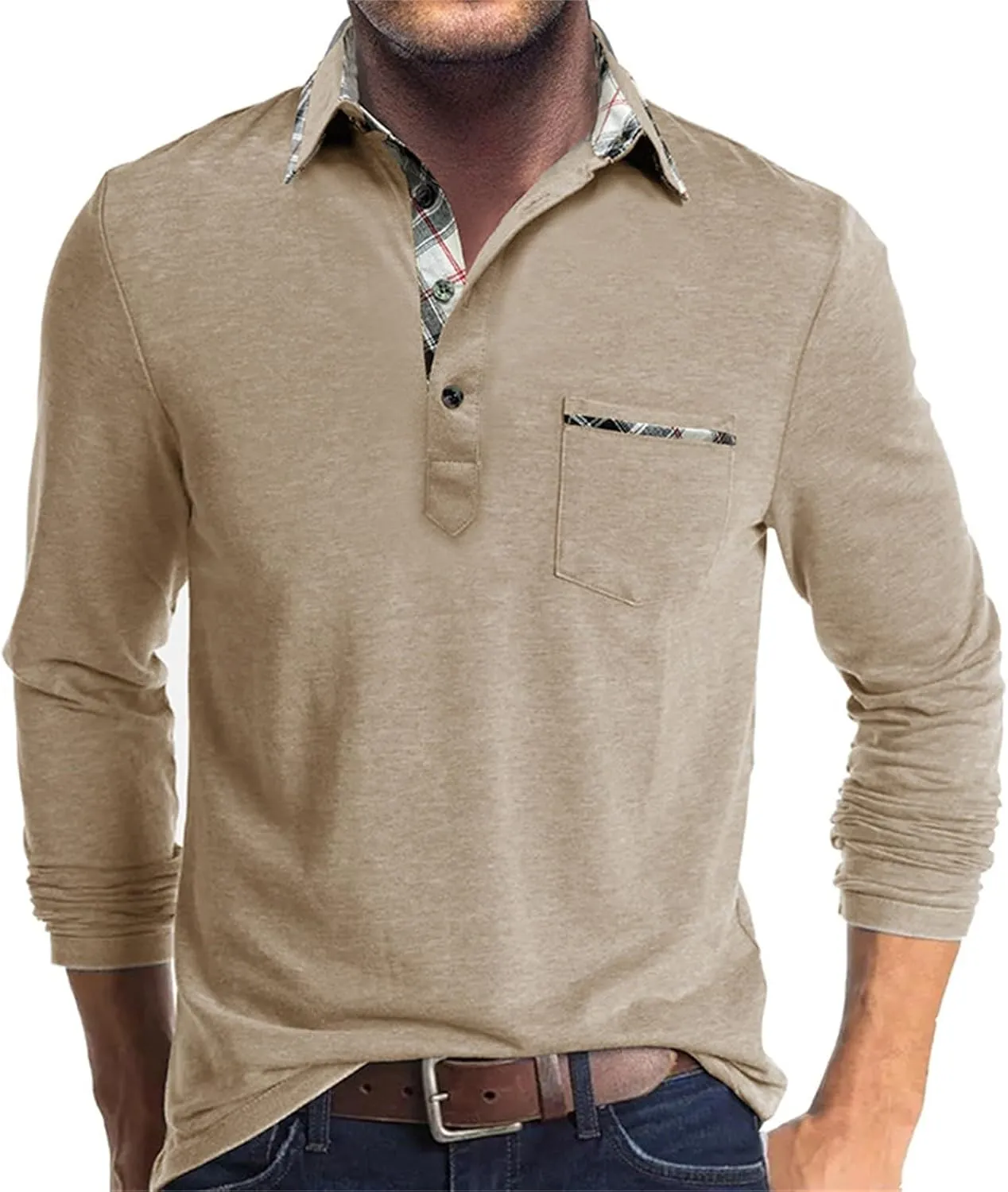 Golf Shirts for Men Long Sleeve Regular Fit Casual Golf Shirt Classic Athletic Quick Dry Performance Collared T-Shirts