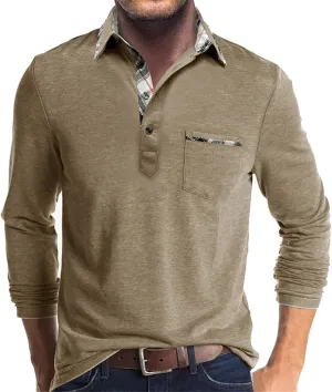 Golf Shirts for Men Long Sleeve Regular Fit Casual Golf Shirt Classic Athletic Quick Dry Performance Collared T-Shirts