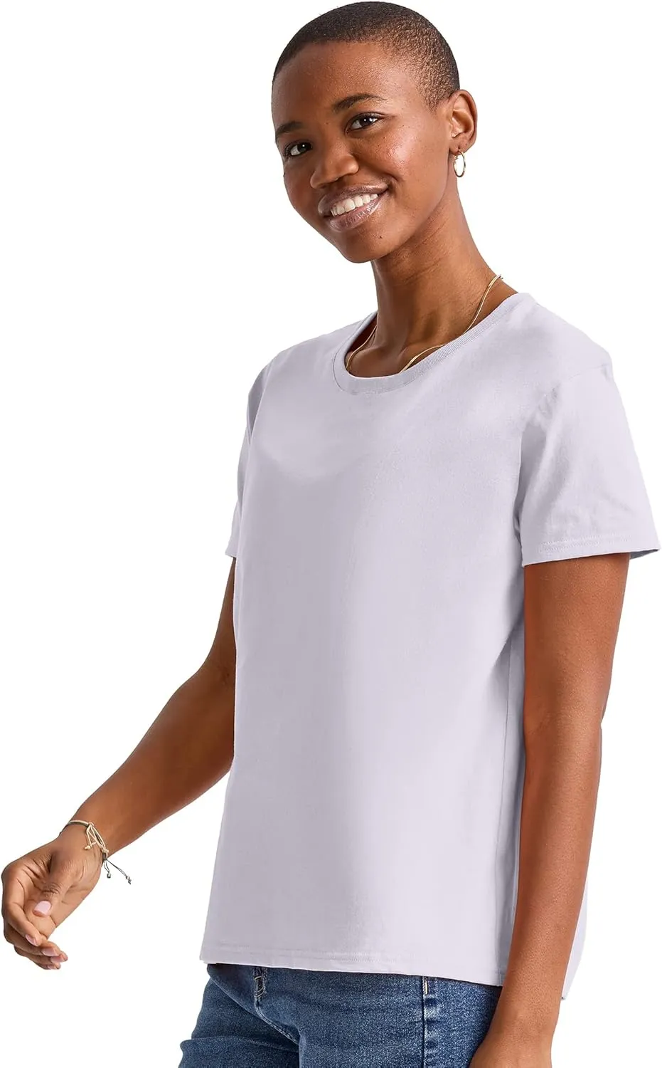 Hanes Women's Essentials Oversized T-Shirt Pack, Cotton Tee For Women, Relaxed Fit, 3-Pack