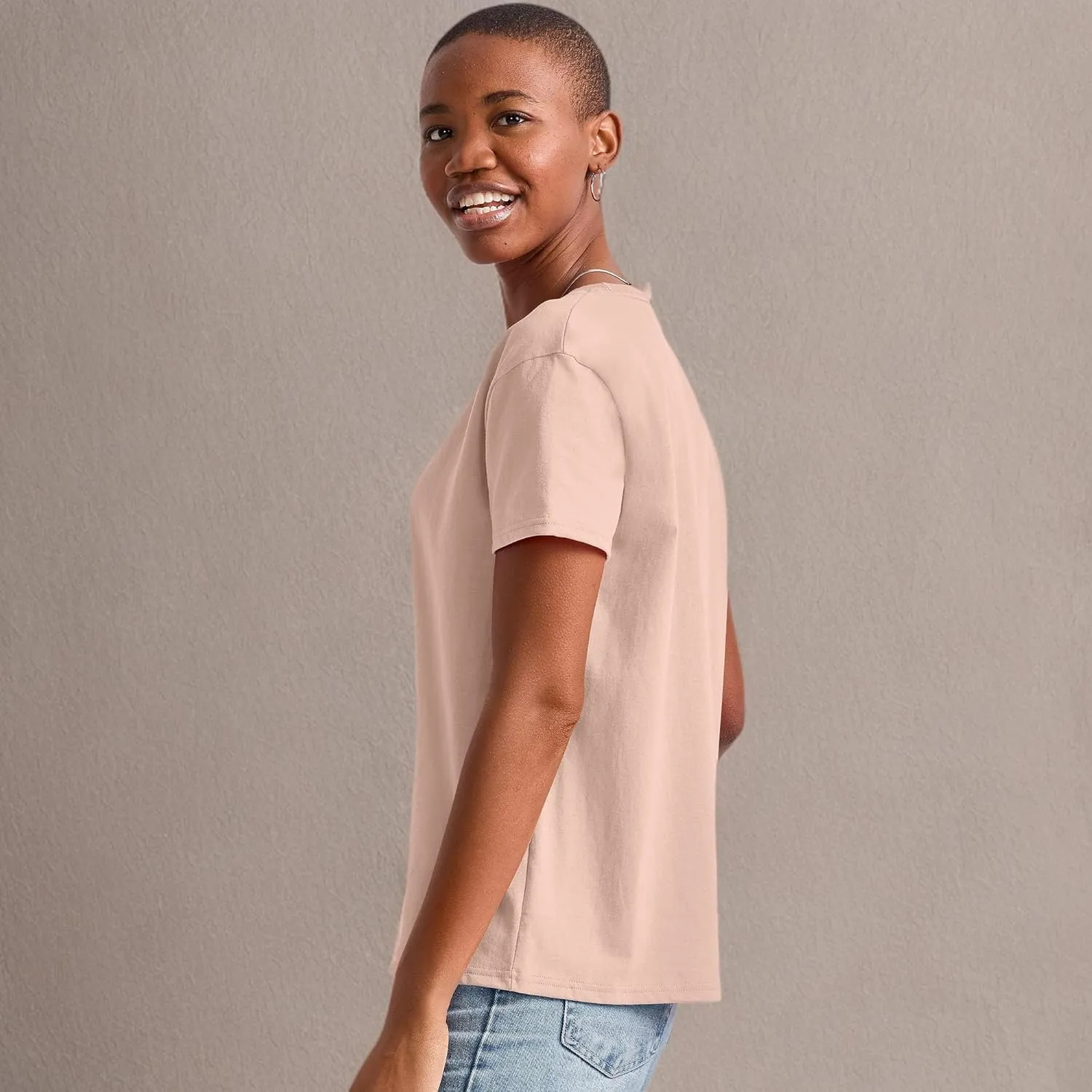 Hanes Women's Essentials Oversized T-Shirt Pack, Cotton Tee For Women, Relaxed Fit, 3-Pack