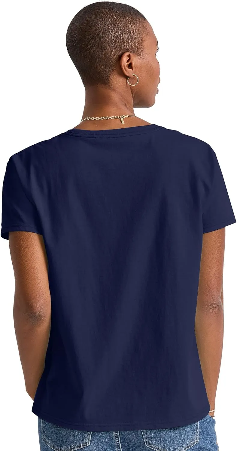 Hanes Women's Essentials Oversized T-Shirt Pack, Cotton Tee For Women, Relaxed Fit, 3-Pack
