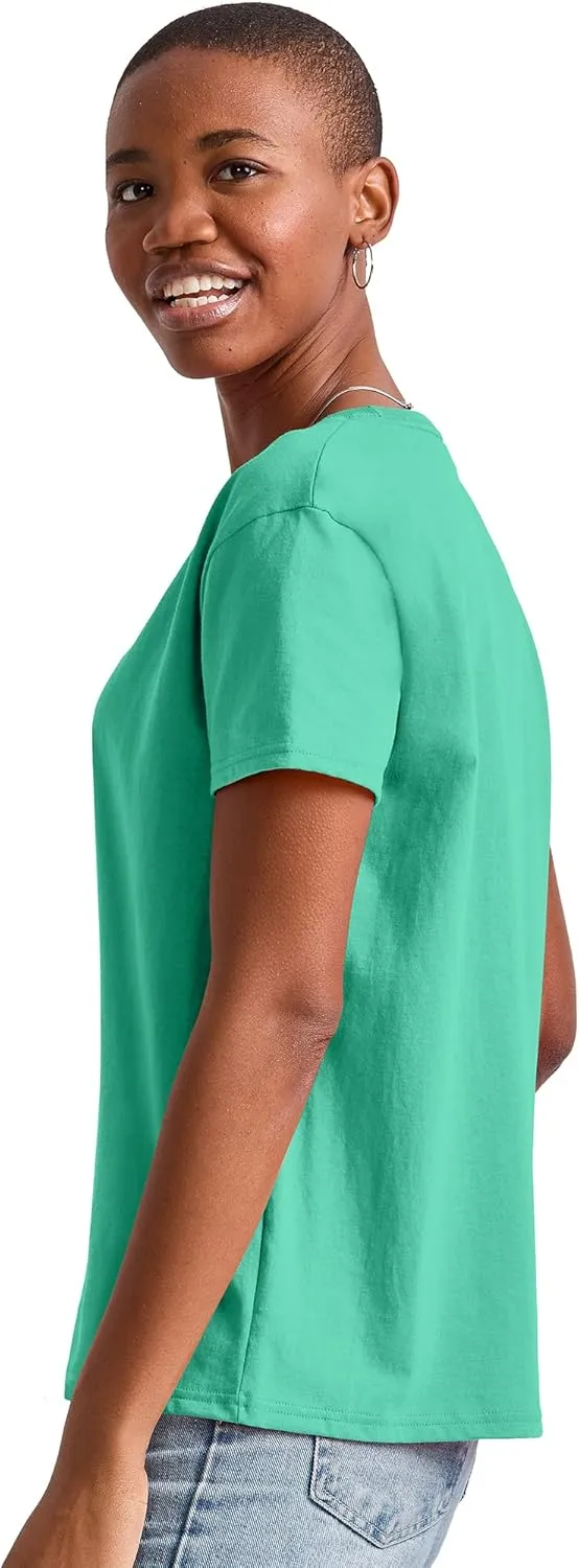 Hanes Women's Essentials Oversized T-Shirt Pack, Cotton Tee For Women, Relaxed Fit, 3-Pack