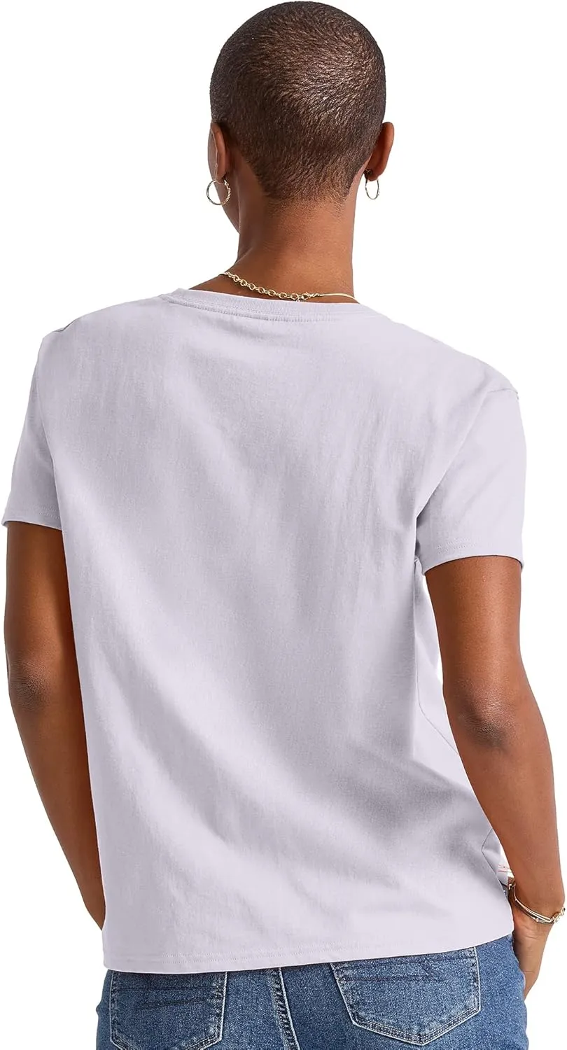 Hanes Women's Essentials Oversized T-Shirt Pack, Cotton Tee For Women, Relaxed Fit, 3-Pack