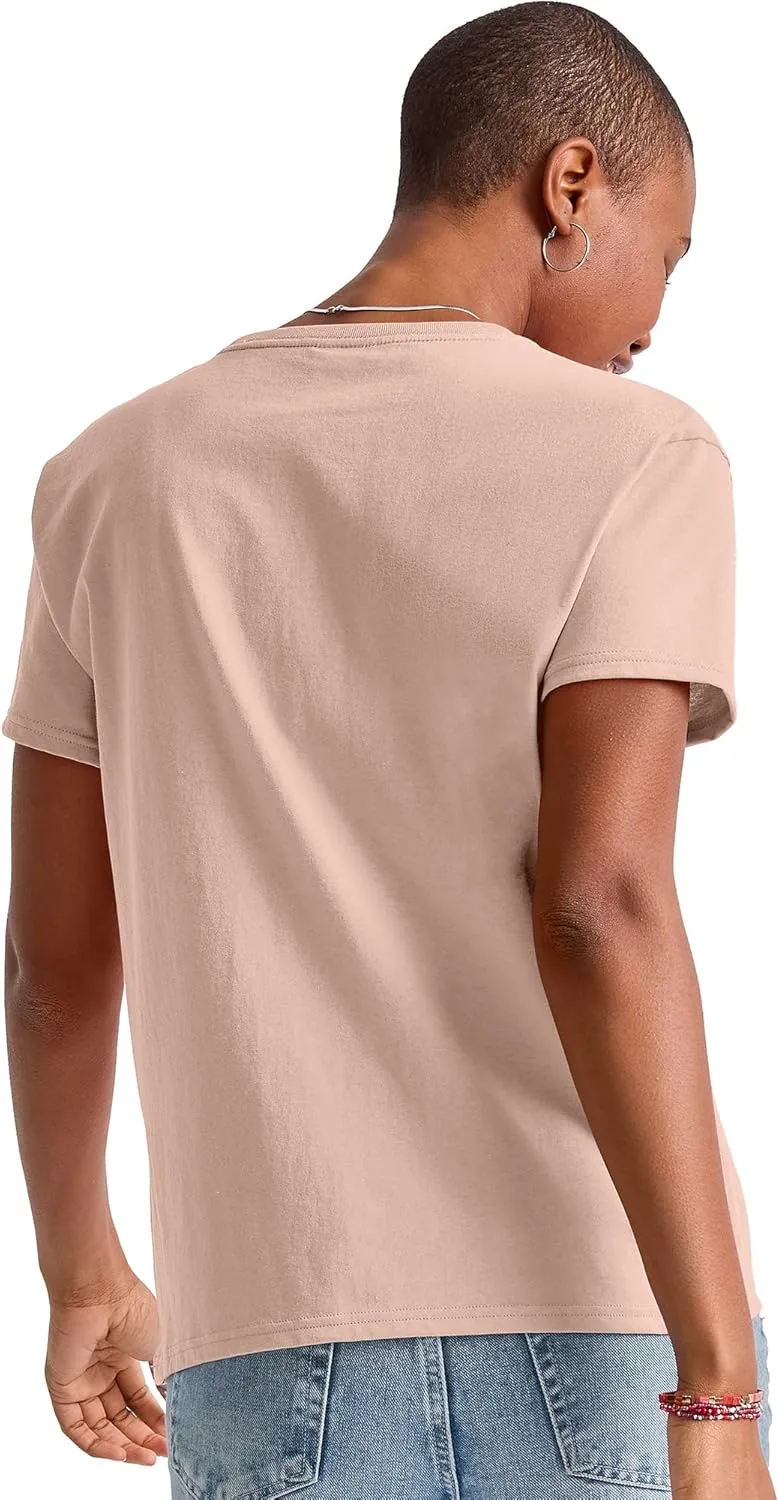 Hanes Women's Essentials Oversized T-Shirt Pack, Cotton Tee For Women, Relaxed Fit, 3-Pack