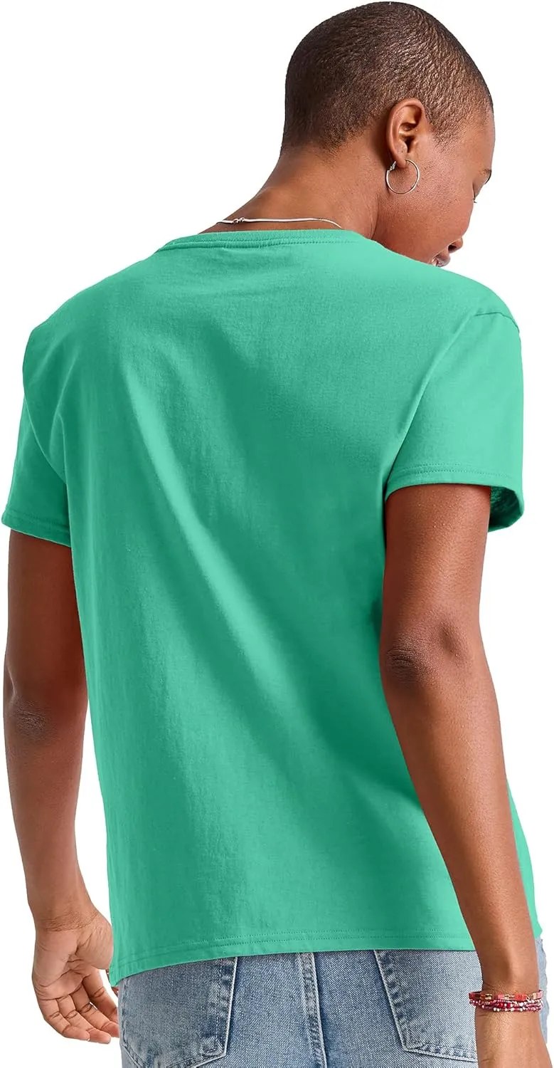 Hanes Women's Essentials Oversized T-Shirt Pack, Cotton Tee For Women, Relaxed Fit, 3-Pack