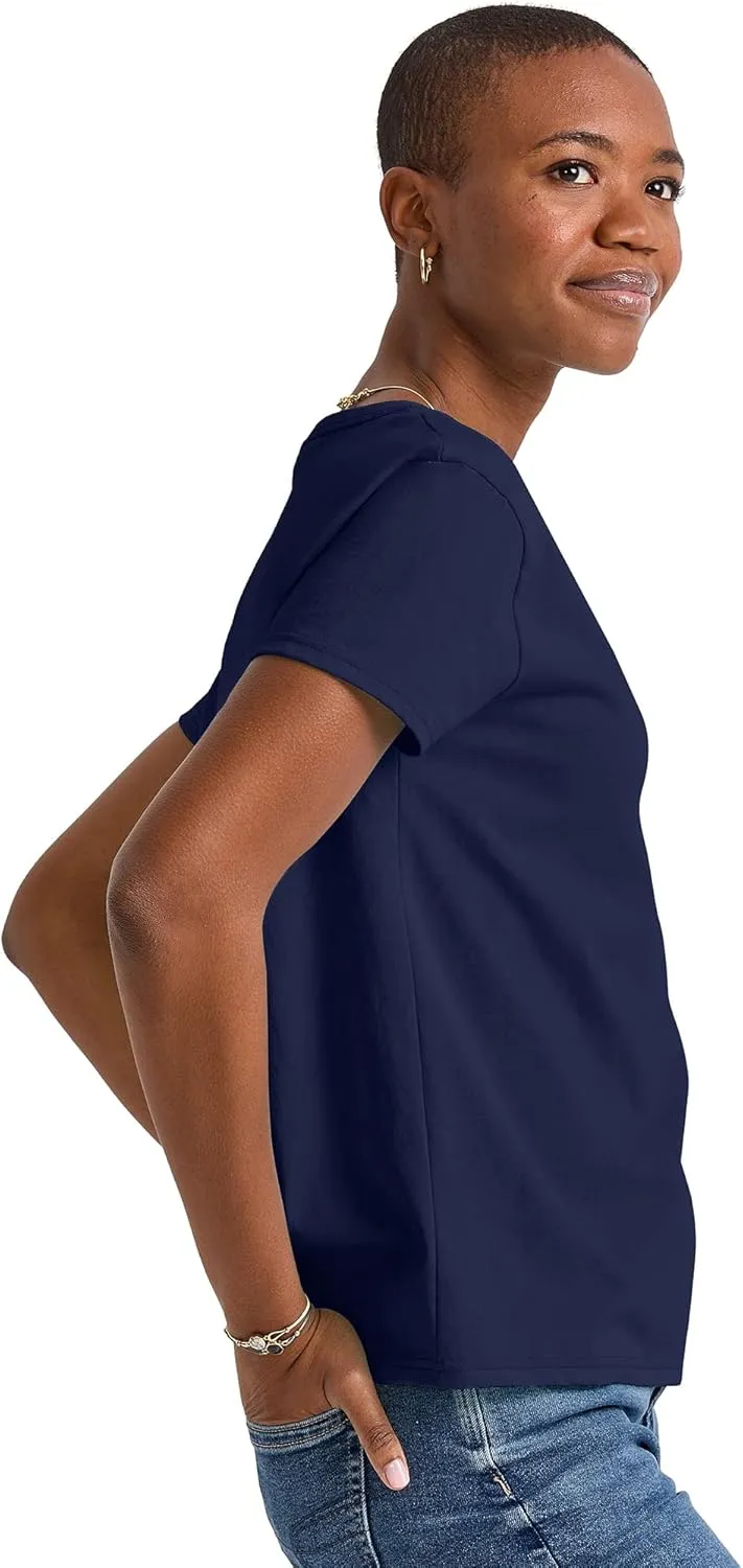 Hanes Women's Essentials Oversized T-Shirt Pack, Cotton Tee For Women, Relaxed Fit, 3-Pack