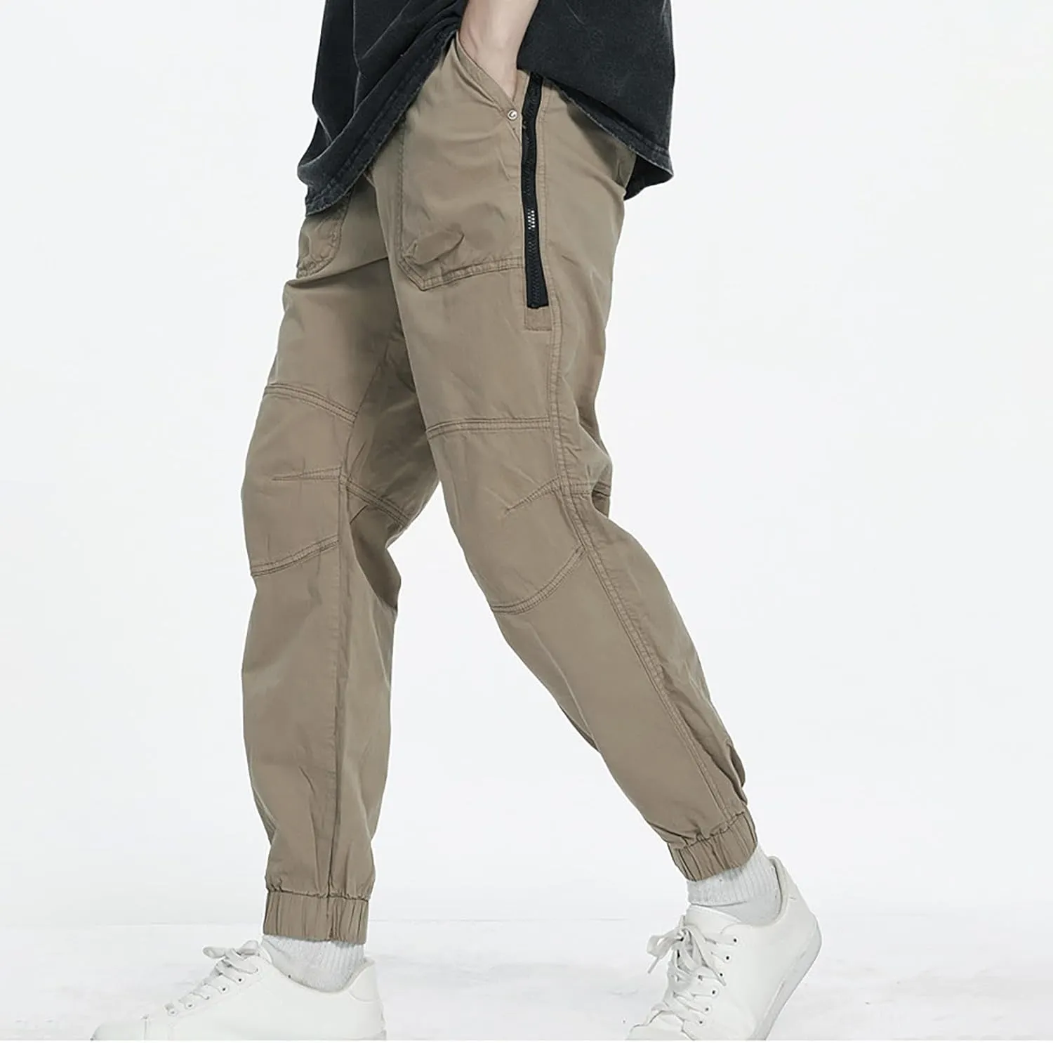 Hiking Pants Men Baggy Cargo Work Pants Cargo Overalls for Men Men's Flex Waist Outdoor Cargo Pant 30 X 34 Men's