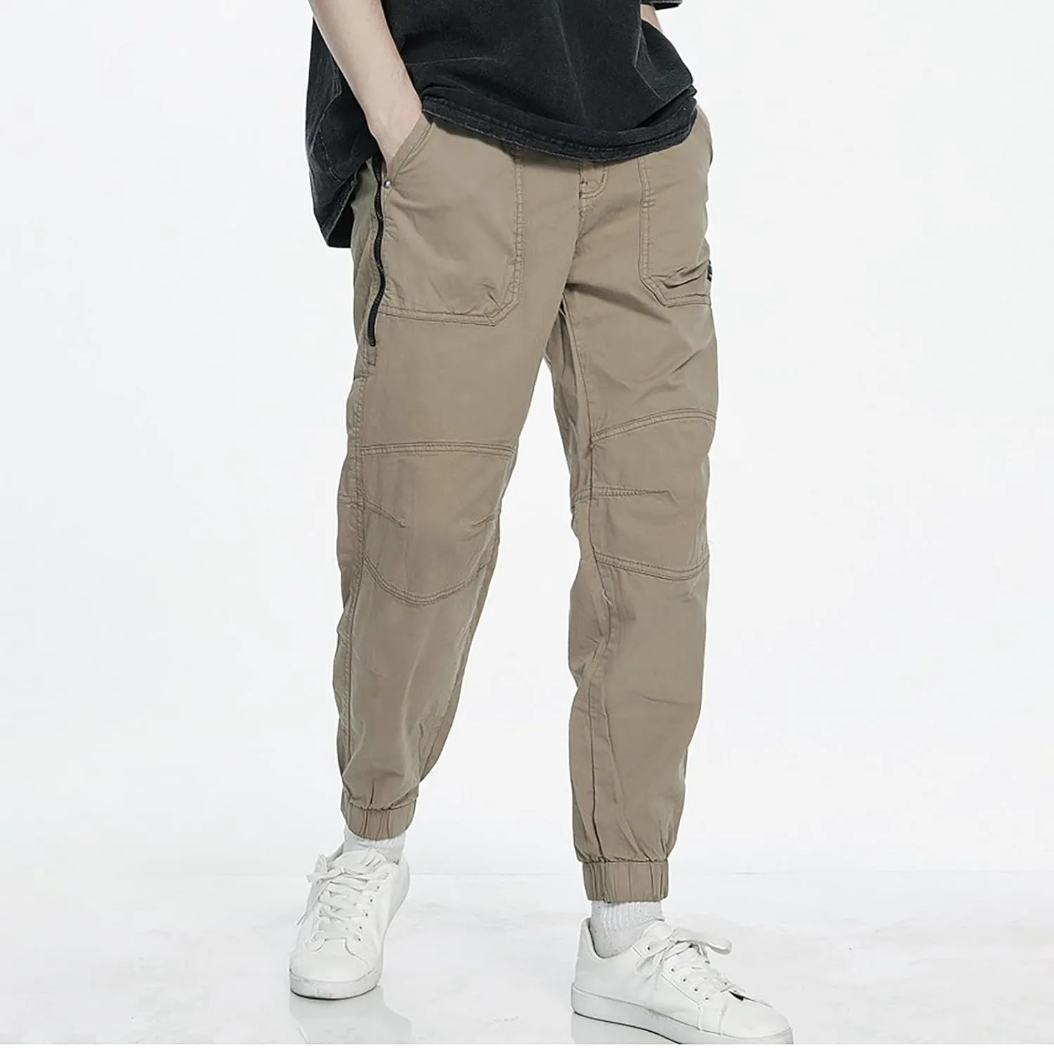 Hiking Pants Men Baggy Cargo Work Pants Cargo Overalls for Men Men's Flex Waist Outdoor Cargo Pant 30 X 34 Men's