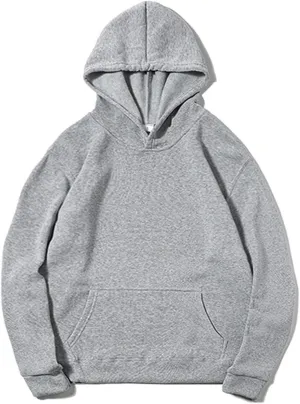 Hoodie for Men Long Sleeve Fleece Sweatshirts Simple Solid Color Fall Fashion Hooded Pullover with Pocket