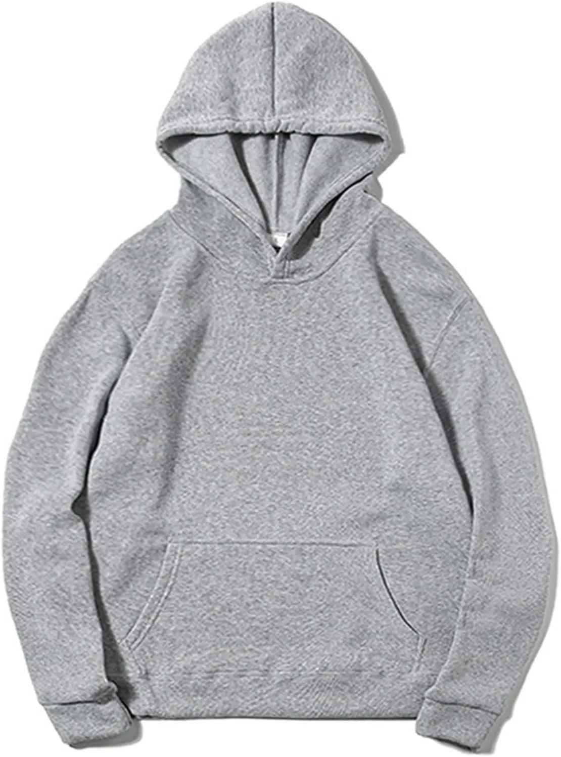 Hoodie for Men Long Sleeve Fleece Sweatshirts Simple Solid Color Fall Fashion Hooded Pullover with Pocket