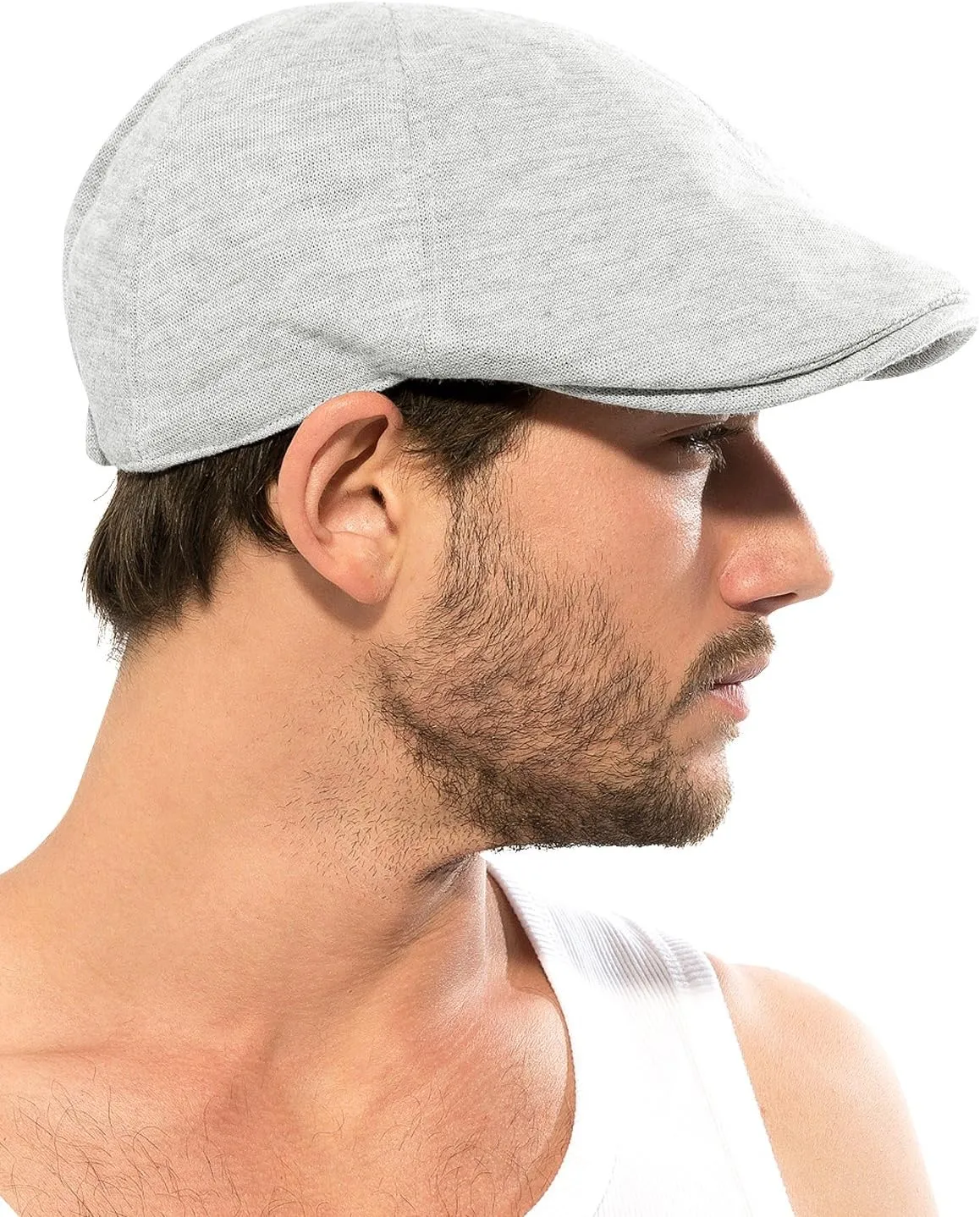 ililily Soft Cotton Newsboy Flat Cap Ivy Stretch-fit Driver Hunting Hat