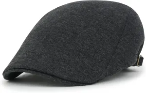 ililily Soft Cotton Newsboy Flat Cap Ivy Stretch-fit Driver Hunting Hat