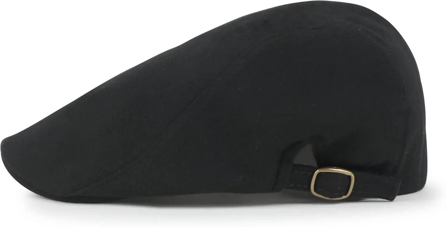 ililily Soft Cotton Newsboy Flat Cap Ivy Stretch-fit Driver Hunting Hat