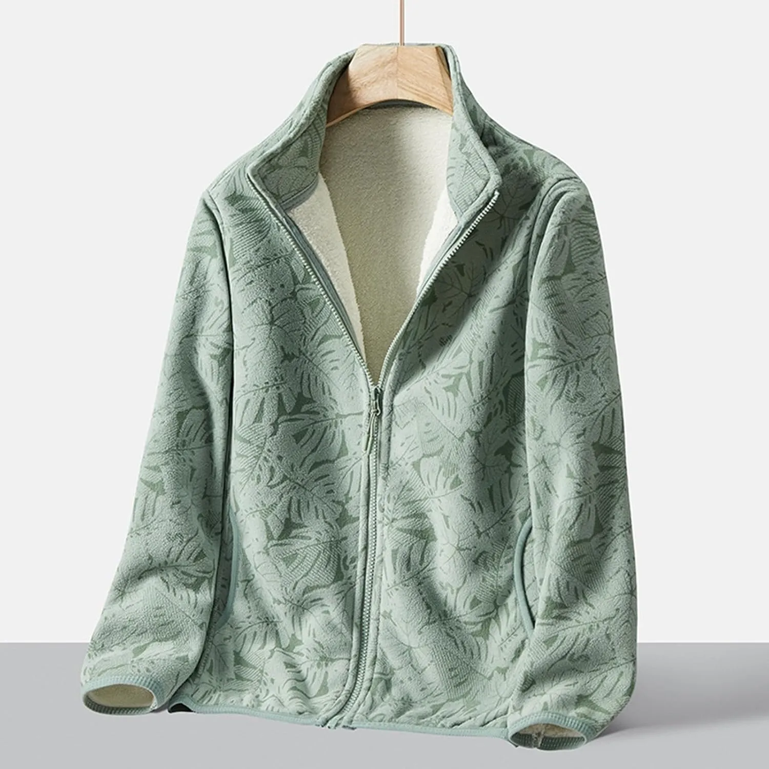 Jackets for Women Solid Color Thin Fuzzy Fleece Lightweight Cardigans Jacket Full Zip Up Cropped Warm Winter Coats