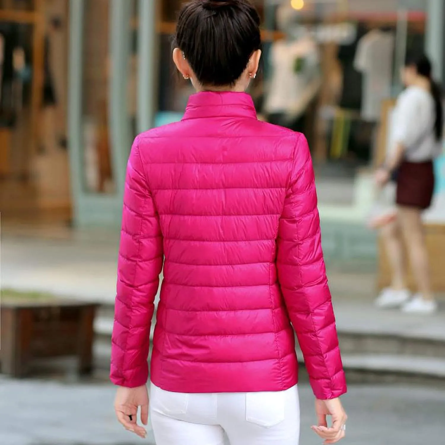 JEGULV Puffer Jacket Womens 2025 Winter Warm Lightweight Down Coats Lightweight Slim Fit Zip Up Jacket Short Duck Down Coats
