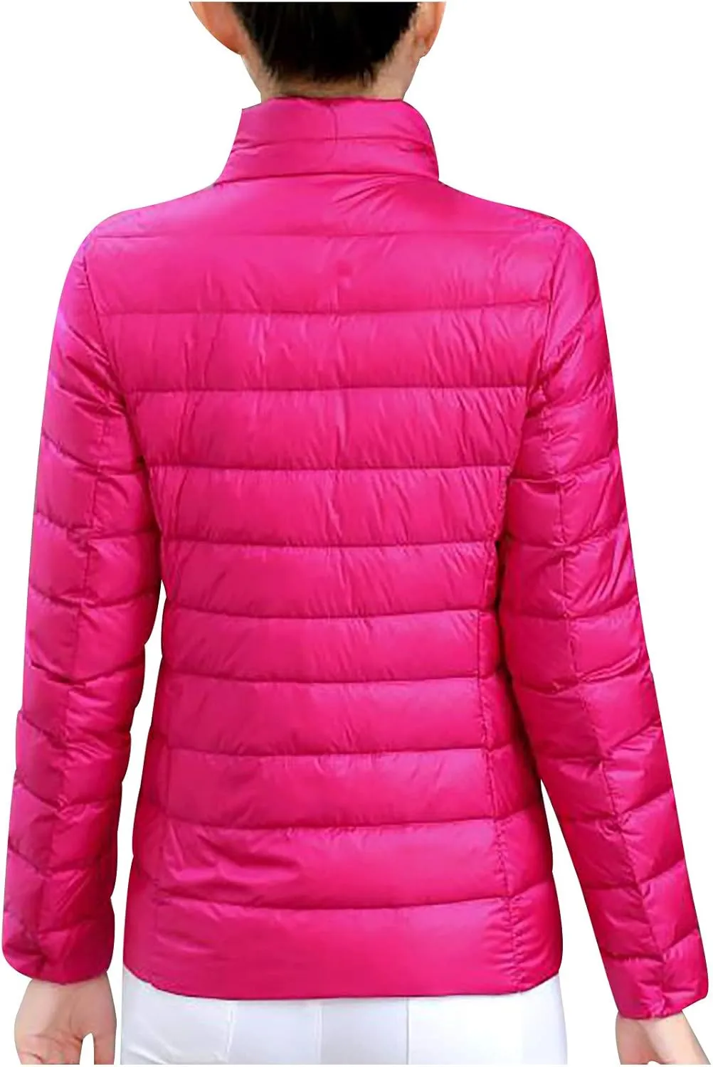 JEGULV Puffer Jacket Womens 2025 Winter Warm Lightweight Down Coats Lightweight Slim Fit Zip Up Jacket Short Duck Down Coats