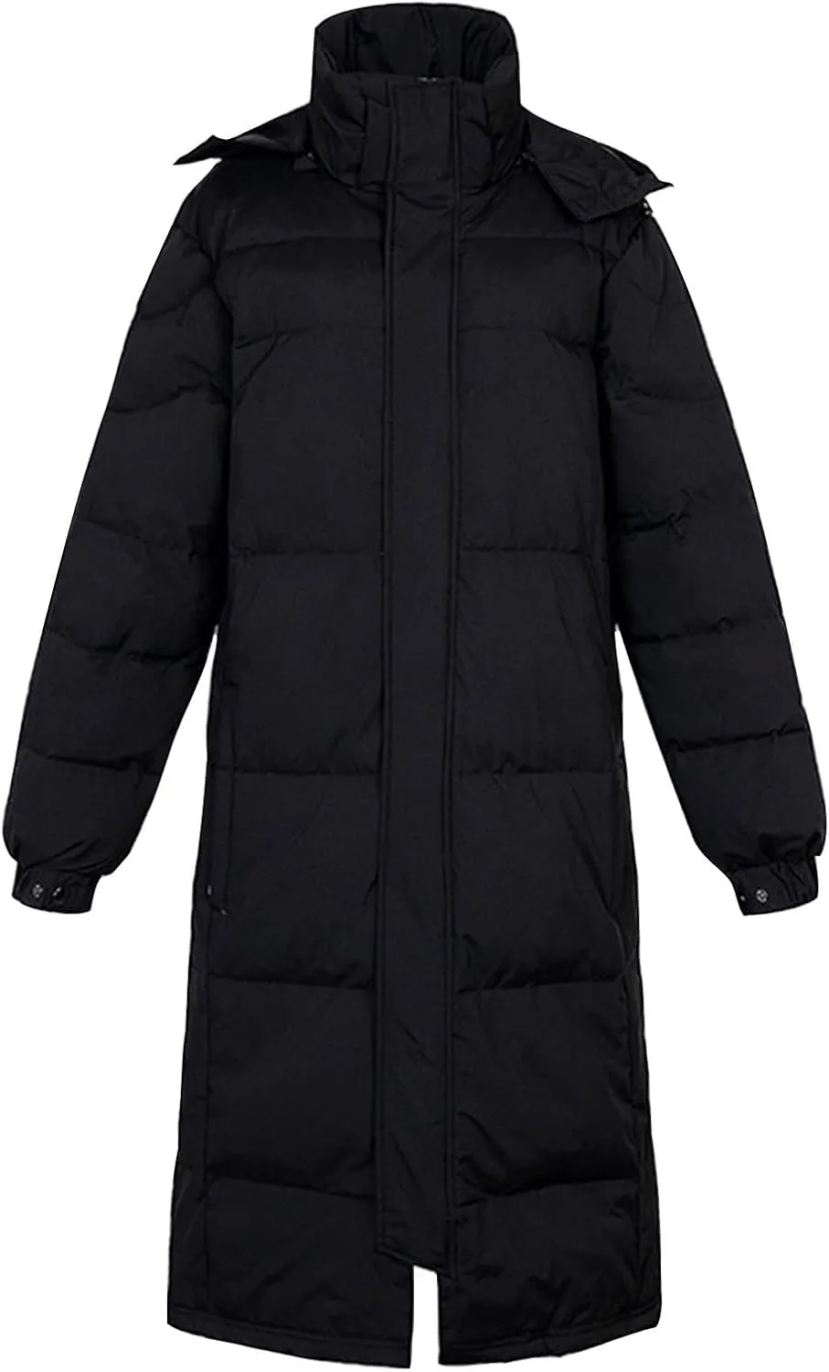 JOAU Women's Winter Over Knee Hooded Maxi Long Cotton Down Coat Thicken Warm Quilted Puffer Jackets Pockets Padded Outwear