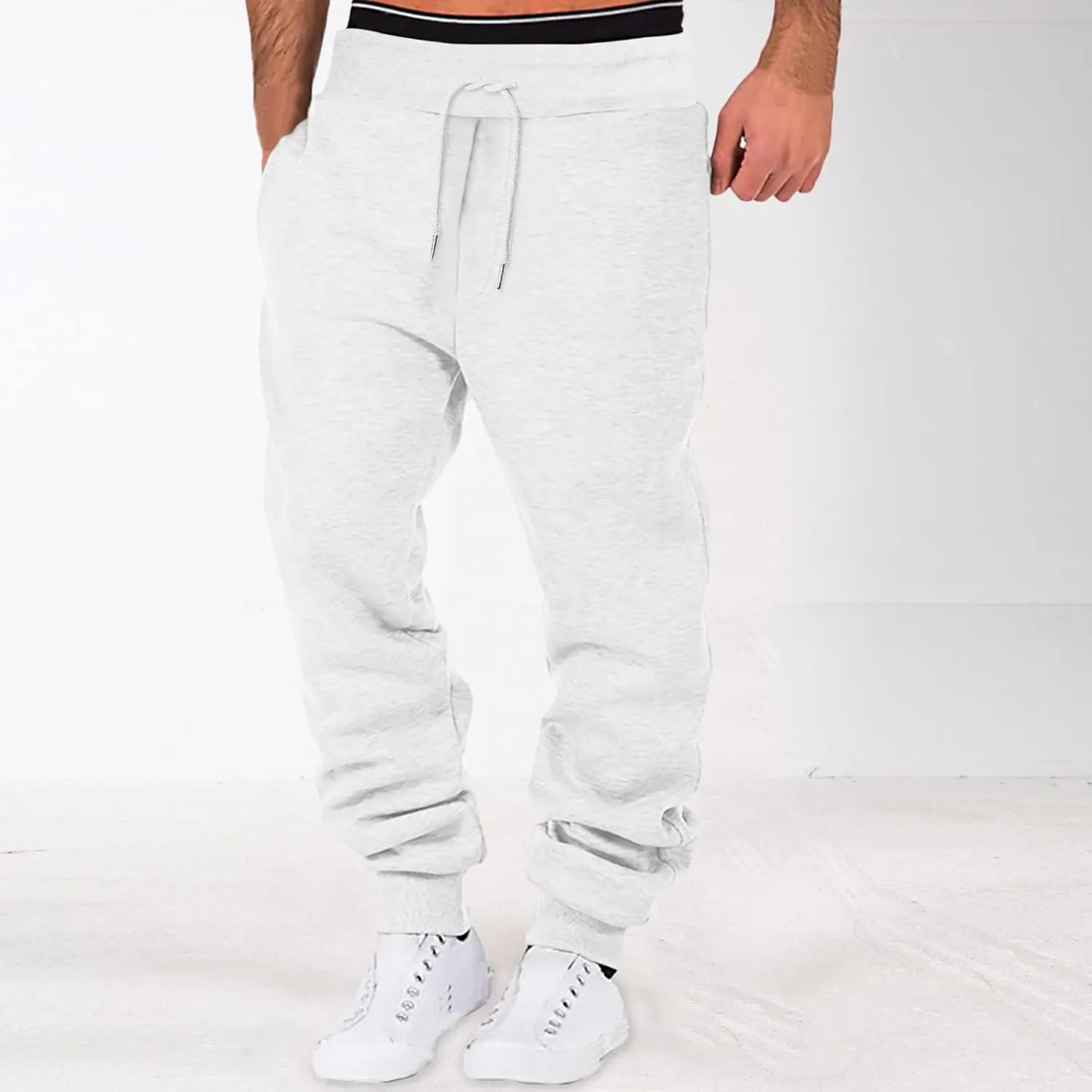 Joggers Pants Man Pants Casual Jogging Sports Elastic with Pockets Men's Men's Pants Heavyweight Fleece Cargo