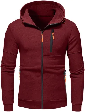 LCMTWX Hoodies for Guys Winter Casual Loose Solid Hooded Sweater Top With Zip Pockets Men's Hooded Fleece Sweatshirt Men's