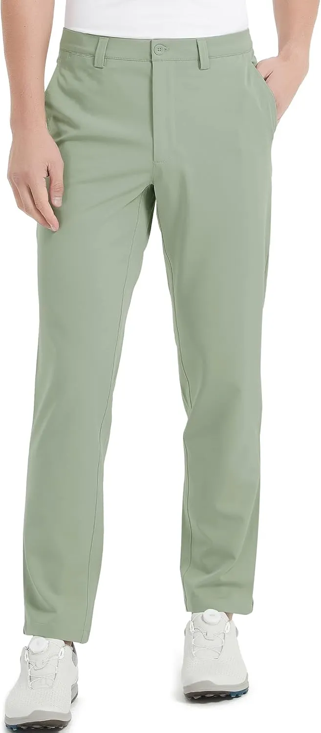 Lesmart Mens Golf Pants Stretch Slim Fit Lightweight Breathable Dry Fit Golf Pants with Pockets