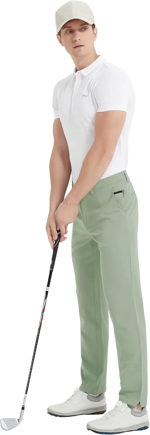 Lesmart Mens Golf Pants Stretch Slim Fit Lightweight Breathable Dry Fit Golf Pants with Pockets