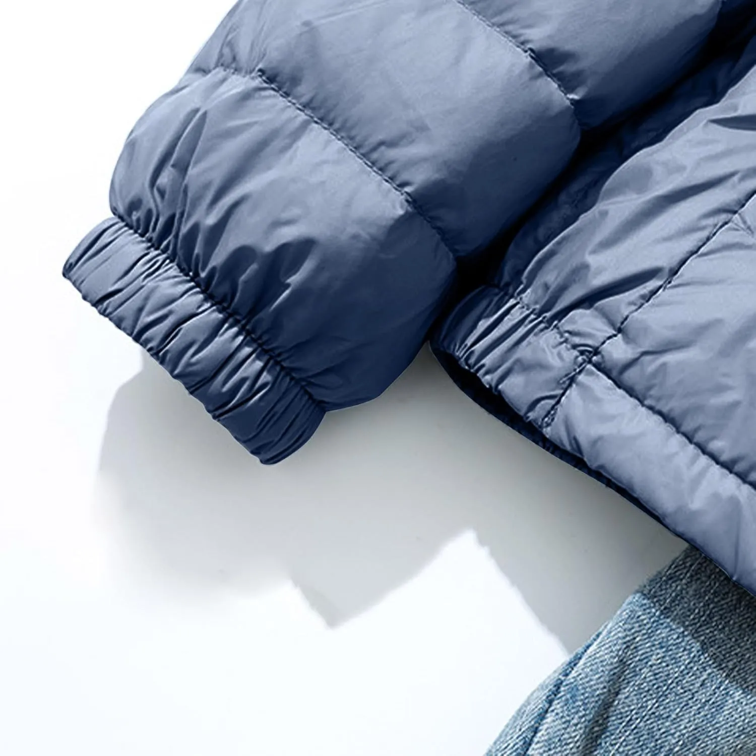 Lightweight Jackets for Women with Hood Winter Long Sleeve Zip Down Coat Solid Color Warm Casual Puffer Jacket