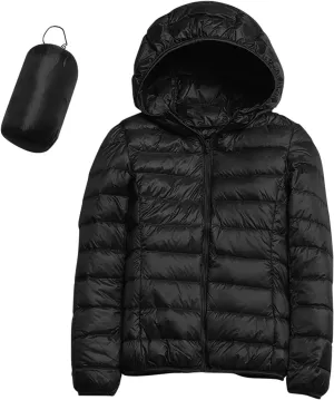 Lightweight Packable Down for Women Jacket Lightweight Puffer Coat with Hood Winter Warm Puffer Jackets for Women