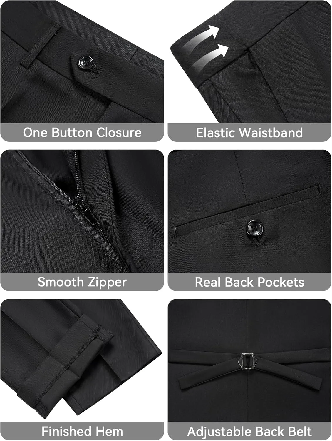 MAGE MALE Men's 3 Piece Tuxedo Suits Slim Fit One Button Formal Wedding Party Tux Blazer Vest Pants Set