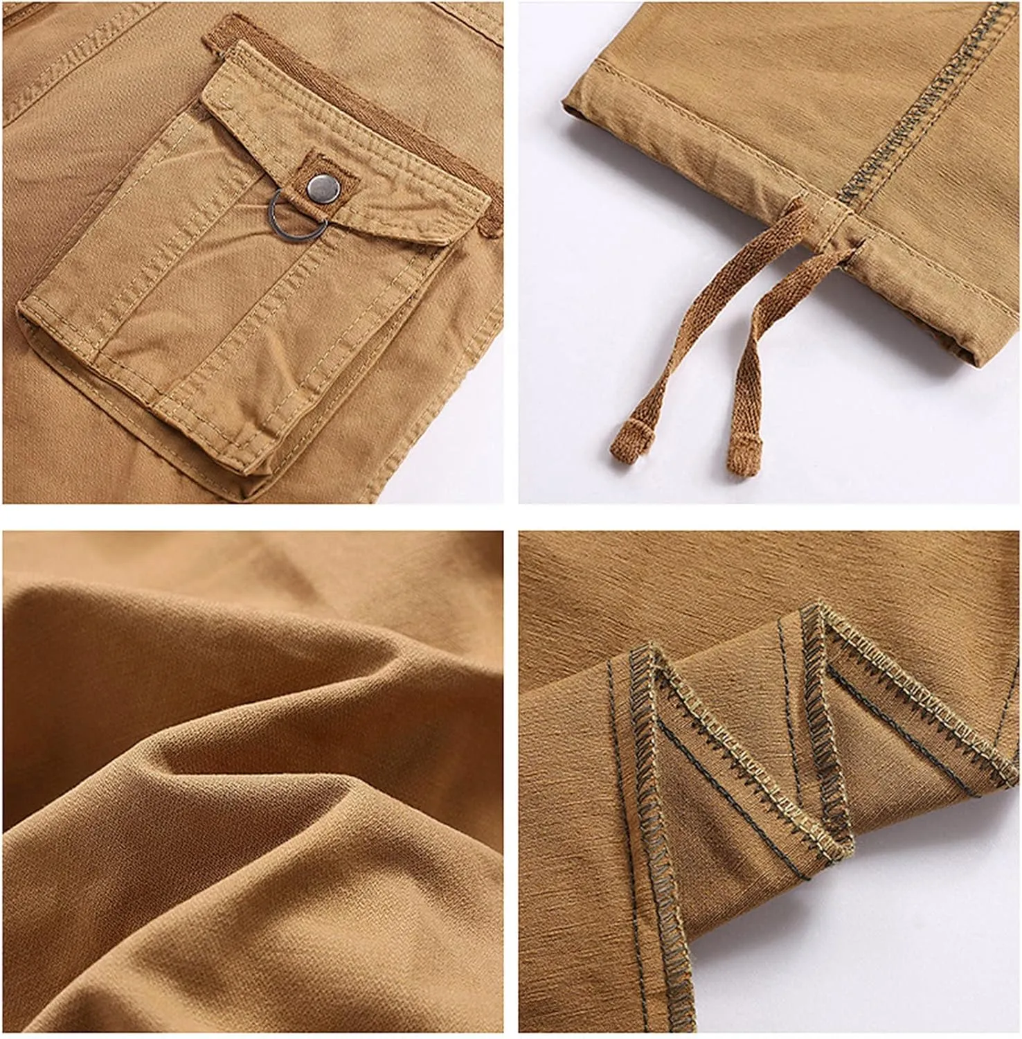 Maiyifu-GJ Men's Casual Outdoor Cargo Pants Relaxed Fit Solid Military Army Pants Multi Pocket Tactical Hiking Trousers
