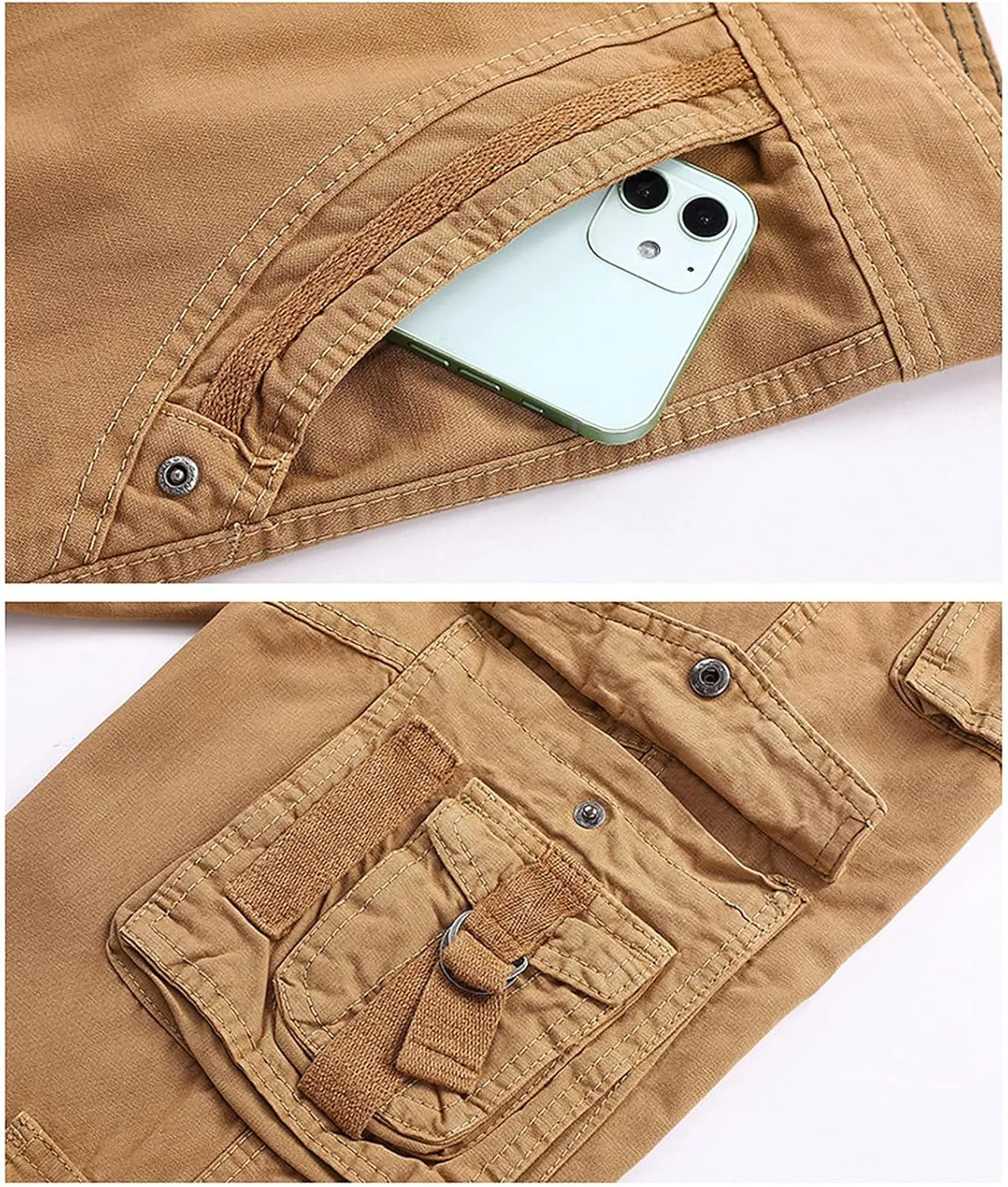 Maiyifu-GJ Men's Casual Outdoor Cargo Pants Relaxed Fit Solid Military Army Pants Multi Pocket Tactical Hiking Trousers