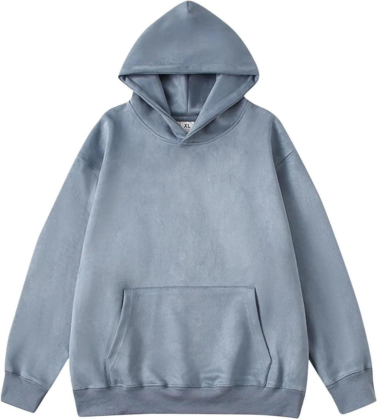 Men Big and Tall Hoodies Long Sleeve Solid Hooded Sweatshirts Drawstring Outdoor Sport Pullover Tops with Pocket