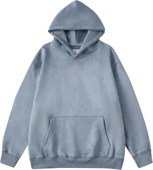 Men Big and Tall Hoodies Long Sleeve Solid Hooded Sweatshirts Drawstring Outdoor Sport Pullover Tops with Pocket