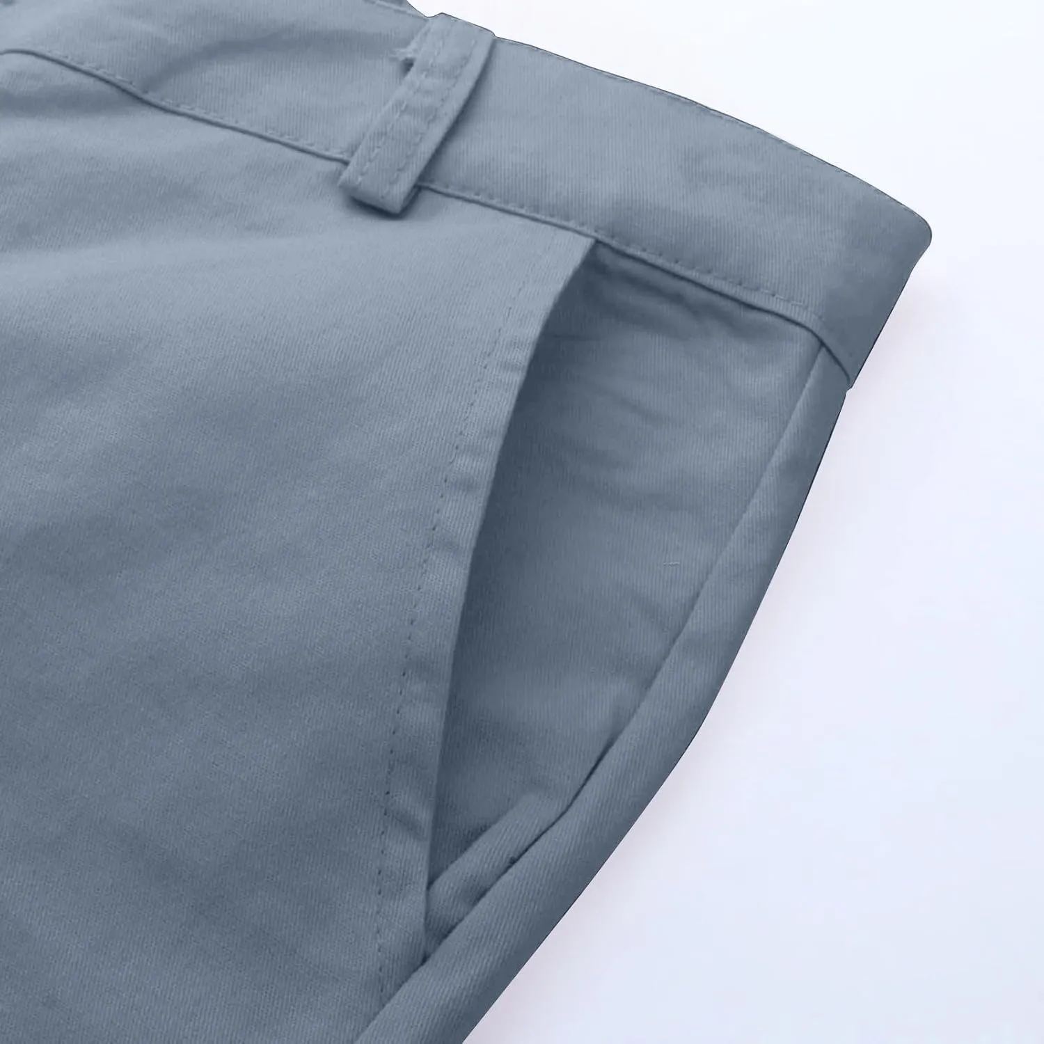 Men Chinos Joggers Pants Straight Fit Canvas Work Pant Elastic Waist Drawstring Flex Tapered Pant with Multi Pockets