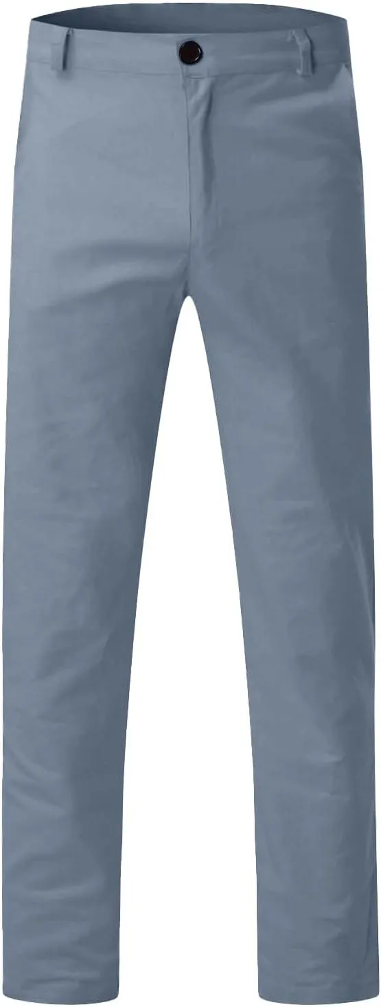 Men Chinos Joggers Pants Straight Fit Canvas Work Pant Elastic Waist Drawstring Flex Tapered Pant with Multi Pockets