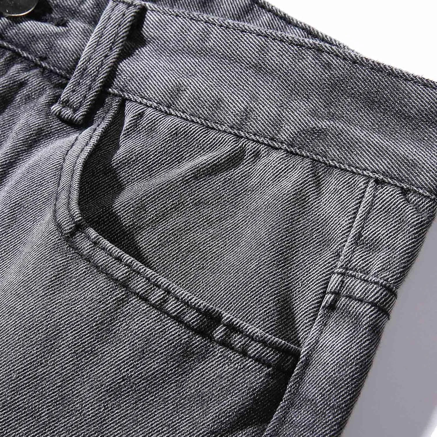 Men Jeans Denim Casual Fashion Street Hip with Pockets Patchwork Men's Straight Hop Comfy Fashion Denim Stretch Fit