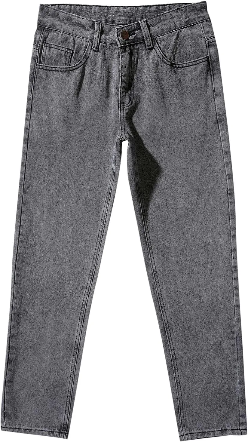 Men Jeans Denim Casual Fashion Street Hip with Pockets Patchwork Men's Straight Hop Comfy Fashion Denim Stretch Fit
