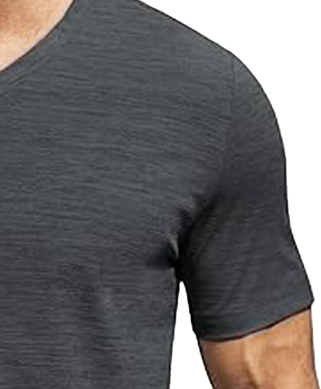 Men Short Sleeve Classic V-Neck T-Shirt Solid Breathable Casual Daily Tee Tops Summer Basic Slim Fit Pullover Shirt