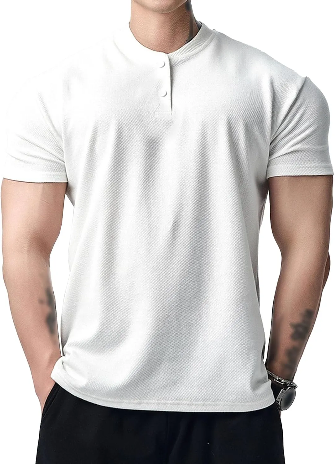 Men Sports Breathable High Elastic T-Shirt Round Collar Casual Training Shirt Summer Short Sleeve Classic Cozy Tops