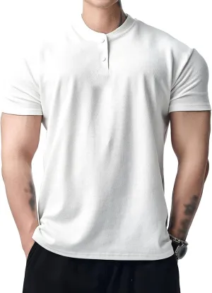 Men Sports Breathable High Elastic T-Shirt Round Collar Casual Training Shirt Summer Short Sleeve Classic Cozy Tops