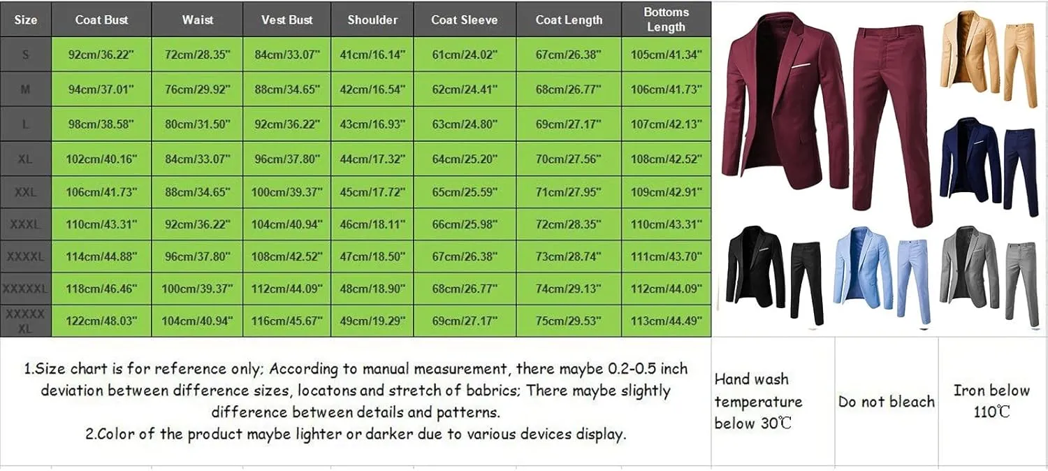 Men's 2 Piece Slim Fit Suit with Stretch Fabric Solid One Button Blazer Jacket Vest Pants Set Slim Fit Groom Tuxedos Set