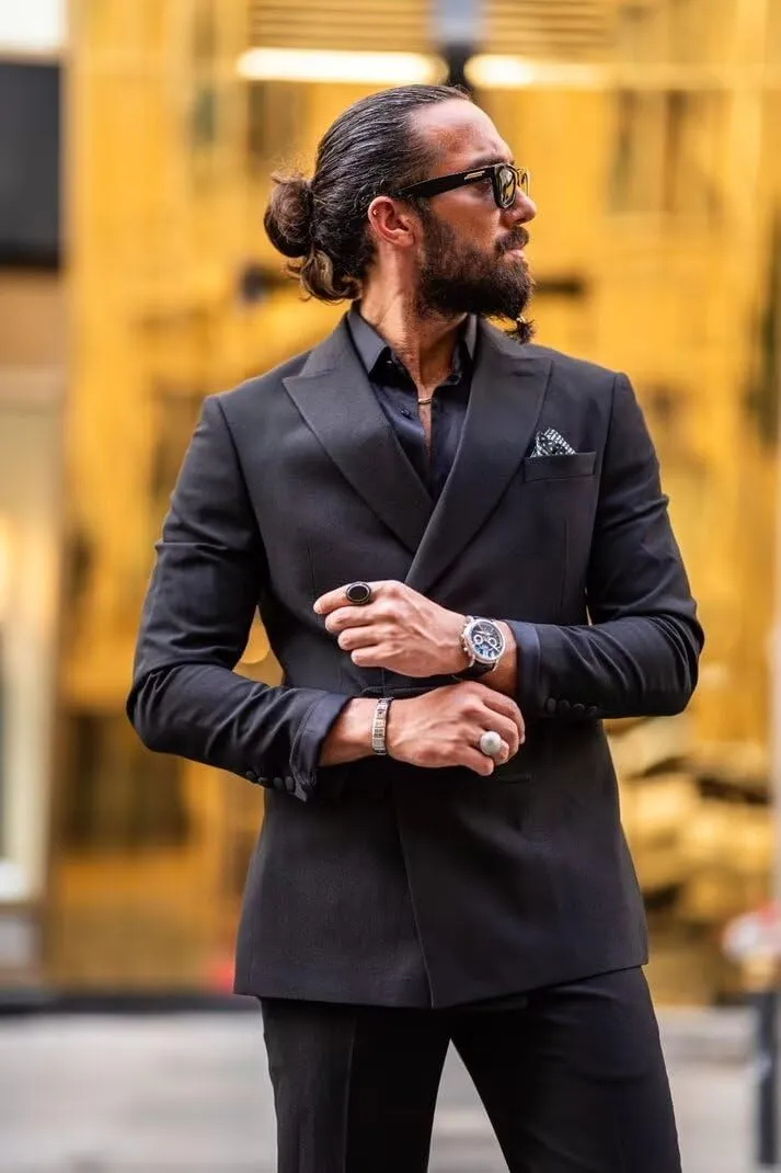 Men's 2 Piece Suit Slim Fit Chinese Suits for Men Wedding Suits Formal Business Prom Suits