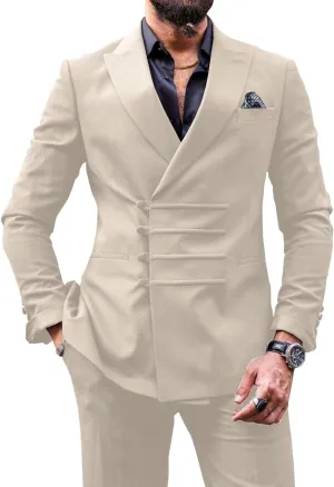 Men's 2 Piece Suit Slim Fit Chinese Suits for Men Wedding Suits Formal Business Prom Suits